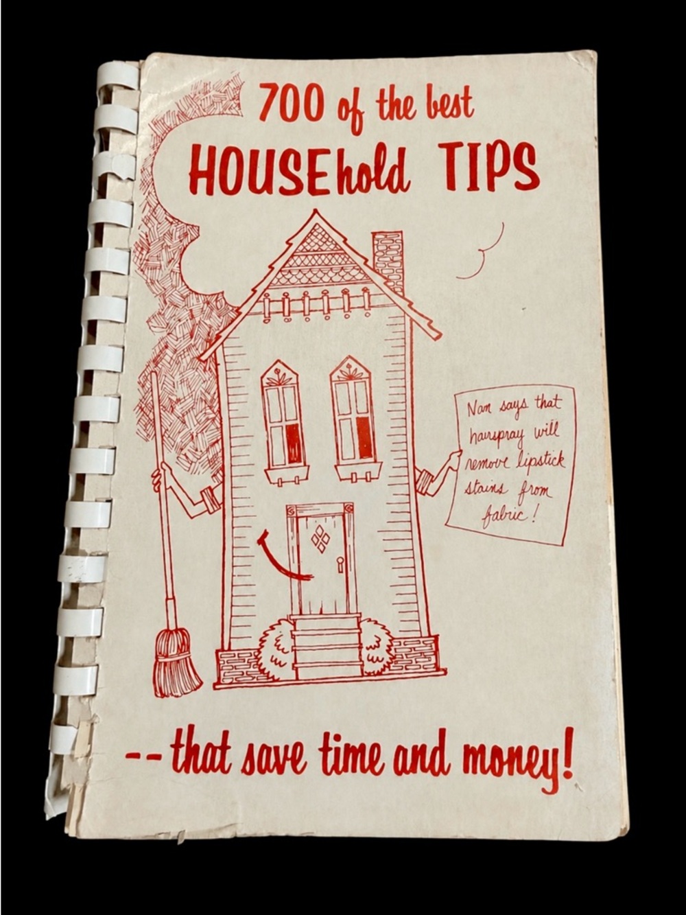 Vintage 700 of the Best Household Tips Book - Spiral Bound Retro Home Guide